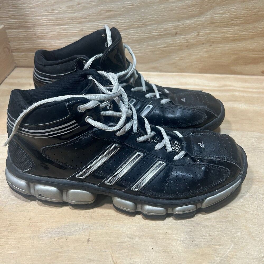 Adidas Black Gold Leather High Top Mens Size 9.5 Basketball Shoes